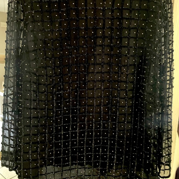Beaded and sequined black top. - Picture 3 of 4